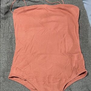 Hollister Coral Ribbed Bodysuit